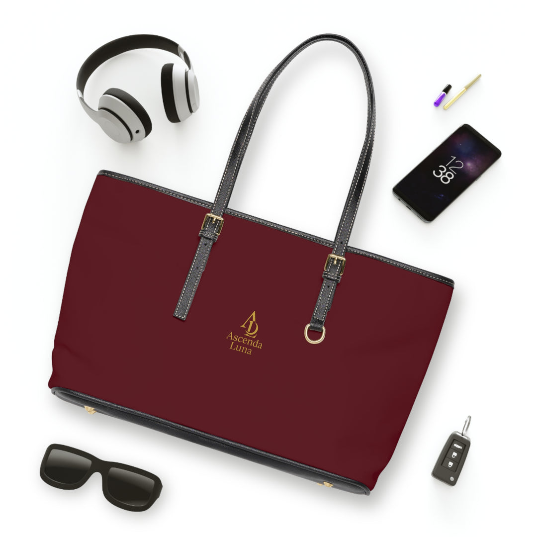 PU Leather Tote Bag Βurgundy | Ascenda Classics
