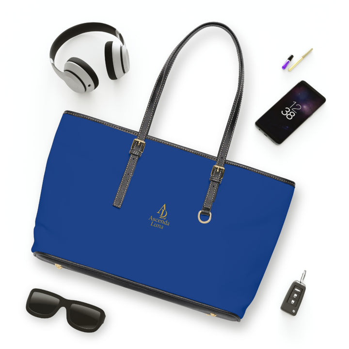 PU Leather Tote Bag Navy Blue | Ascenda Classics