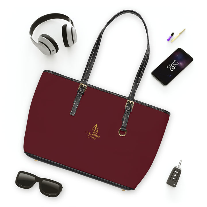 PU Leather Tote Bag Βurgundy | Ascenda Classics