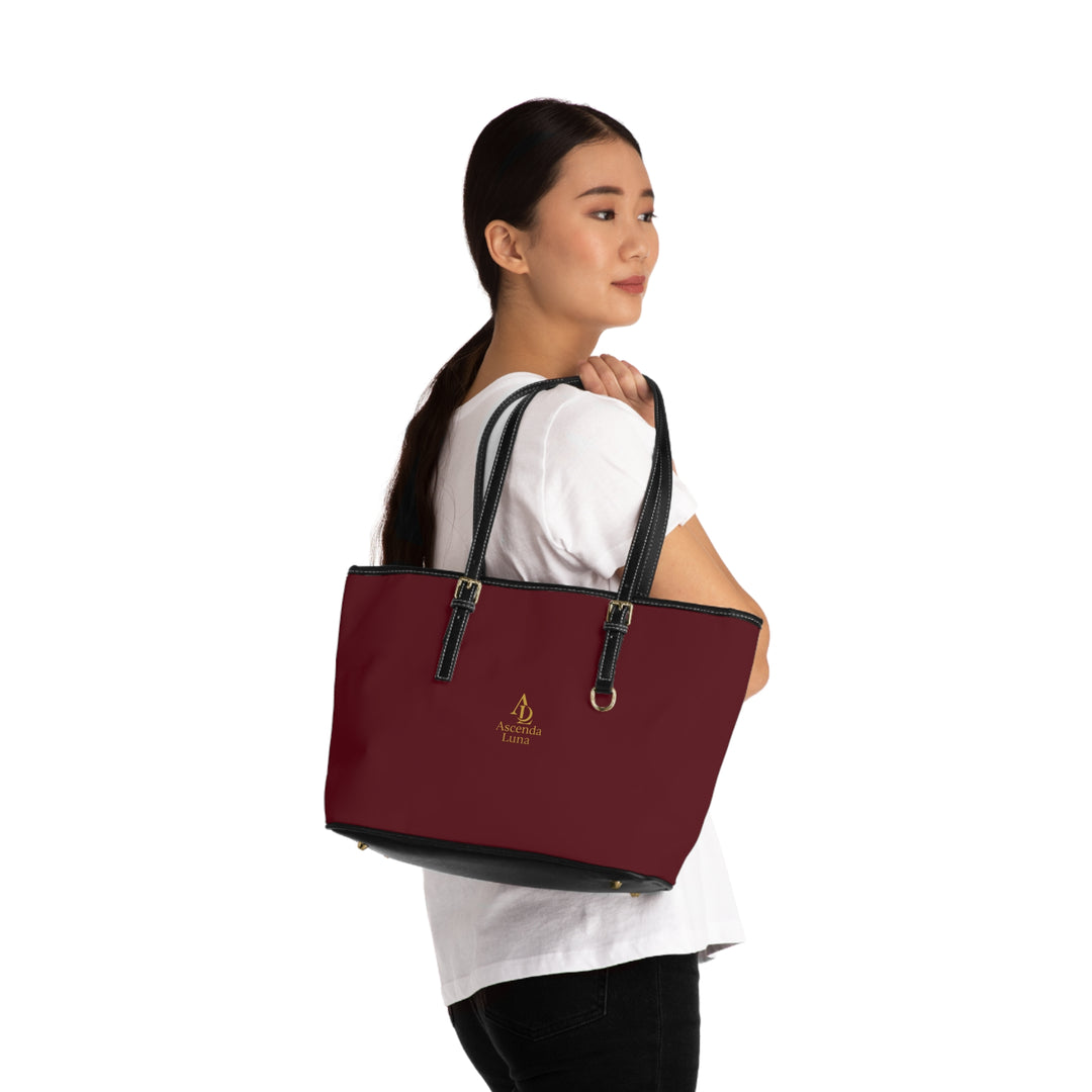 PU Leather Tote Bag Βurgundy | Ascenda Classics