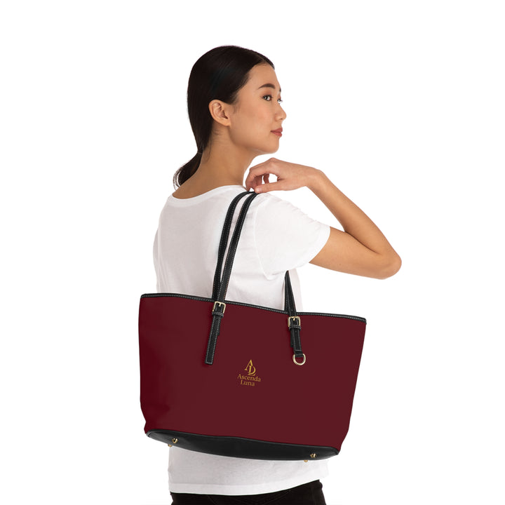PU Leather Tote Bag Βurgundy | Ascenda Classics