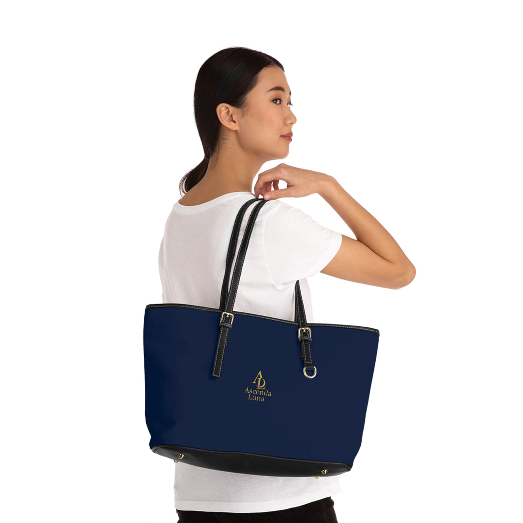 PU Leather Tote Bag Dark Blue | Ascenda Classics