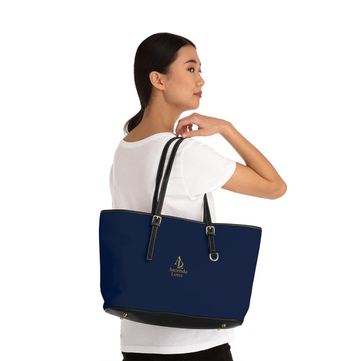 PU Leather Tote Bag Dark Blue | Ascenda Classics