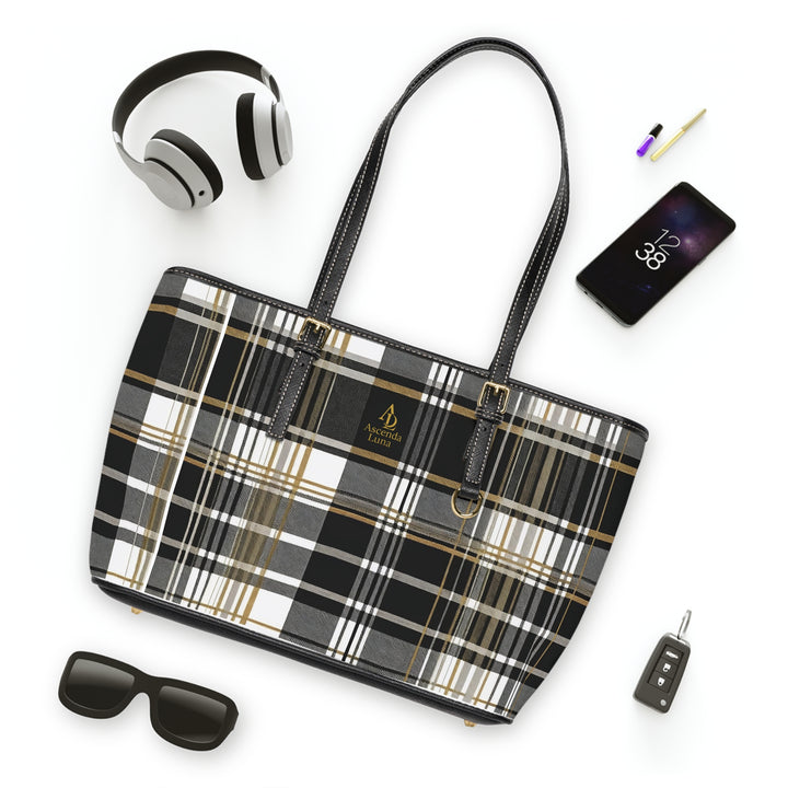 PU Leather Tote Bag | Ascenda Geometrics