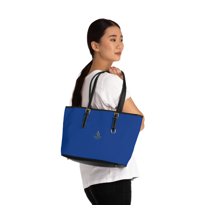 PU Leather Tote Bag Navy Blue | Ascenda Classics
