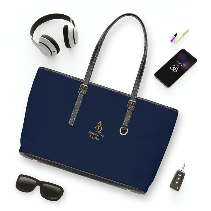 PU Leather Tote Bag Dark Blue | Ascenda Classics