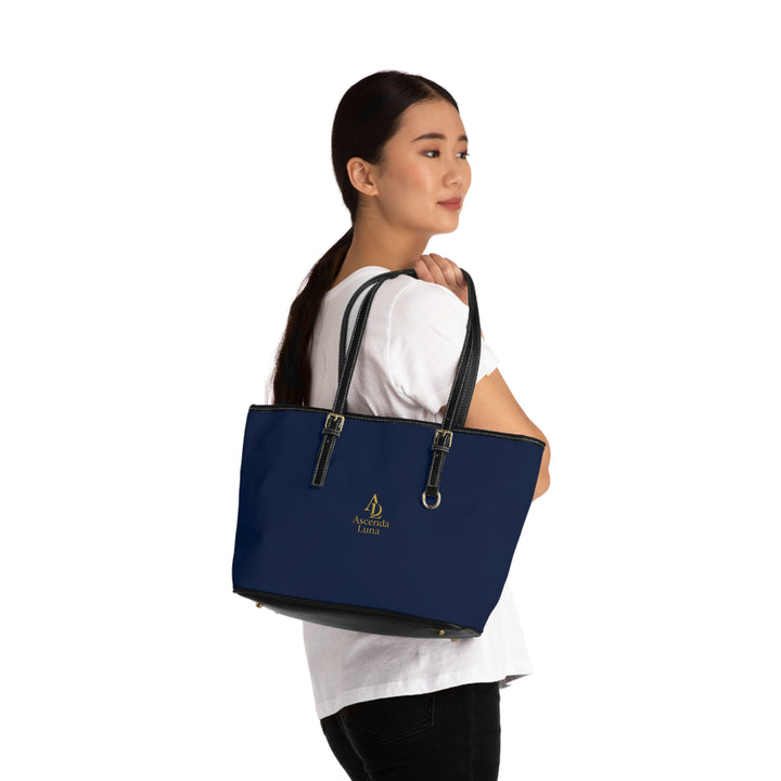 PU Leather Tote Bag Dark Blue | Ascenda Classics