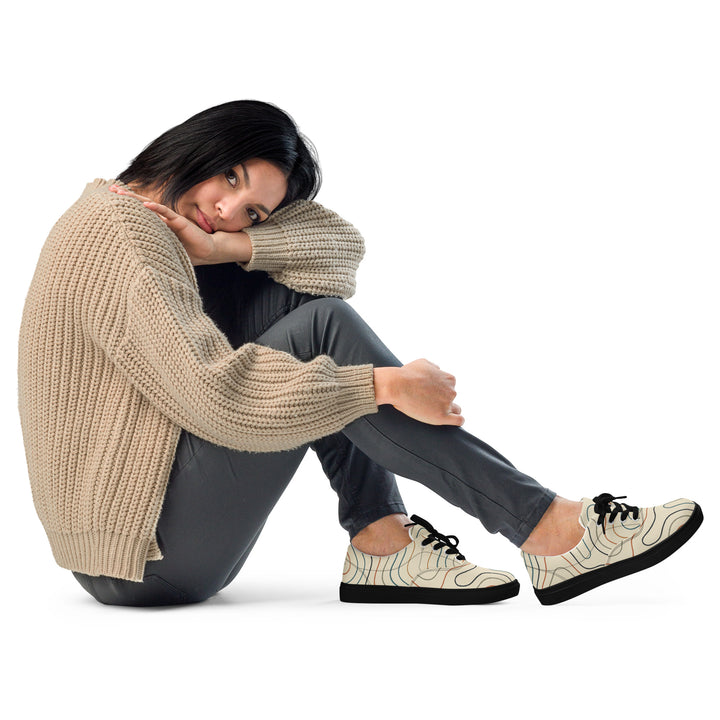 Women’s lace-up canvas shoes - Ascenda Silia Pattern