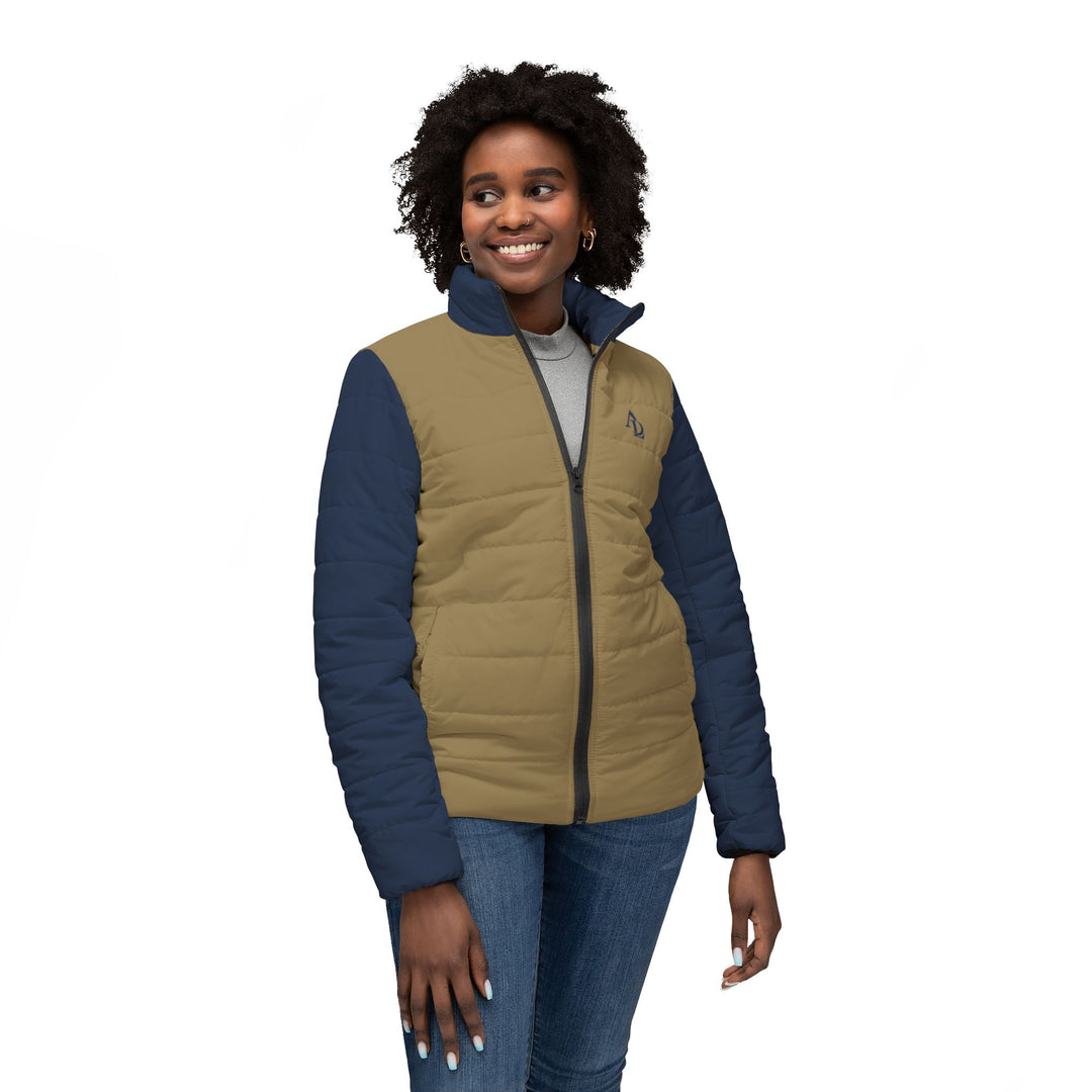 Women’s Puffer Jacket Navy & Khaki | Ascenda Classics