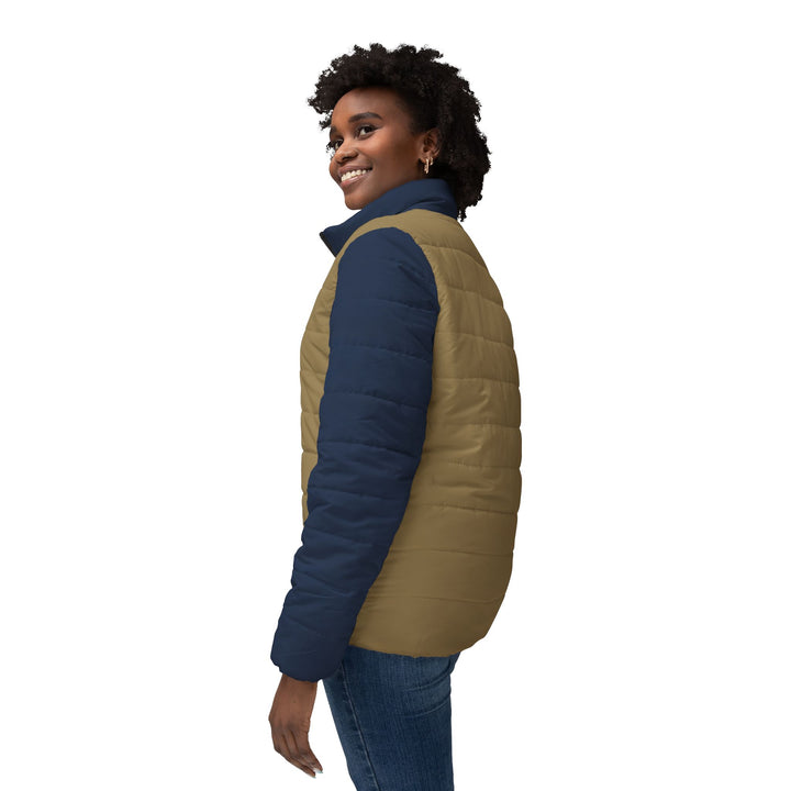 Women’s Puffer Jacket Navy & Khaki | Ascenda Classics