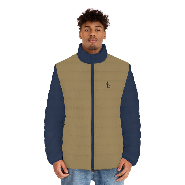 Men's Puffer Jacket Navy & Khaki | Ascenda Classics