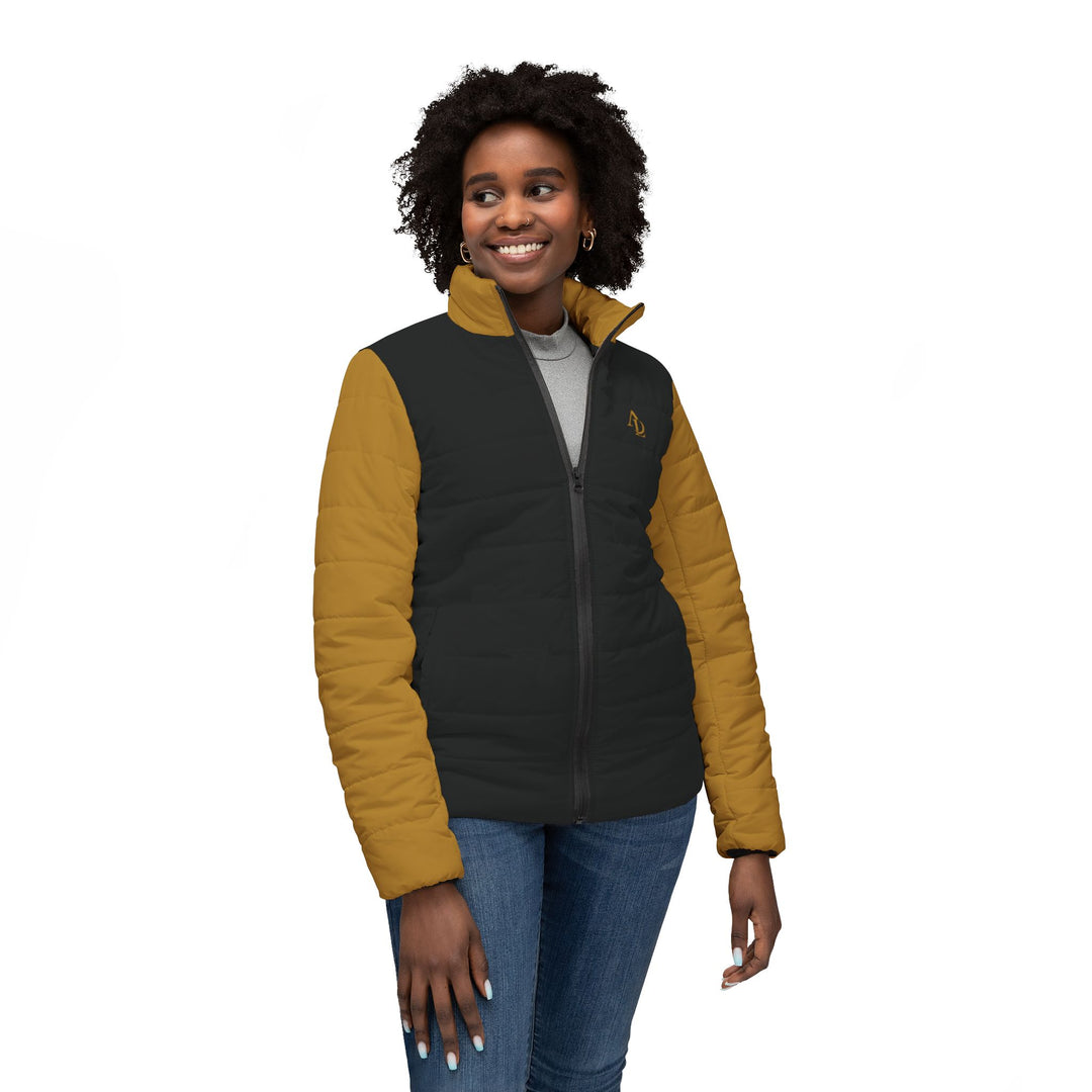 Women’s Puffer Jacket black & gold | Ascenda Classics
