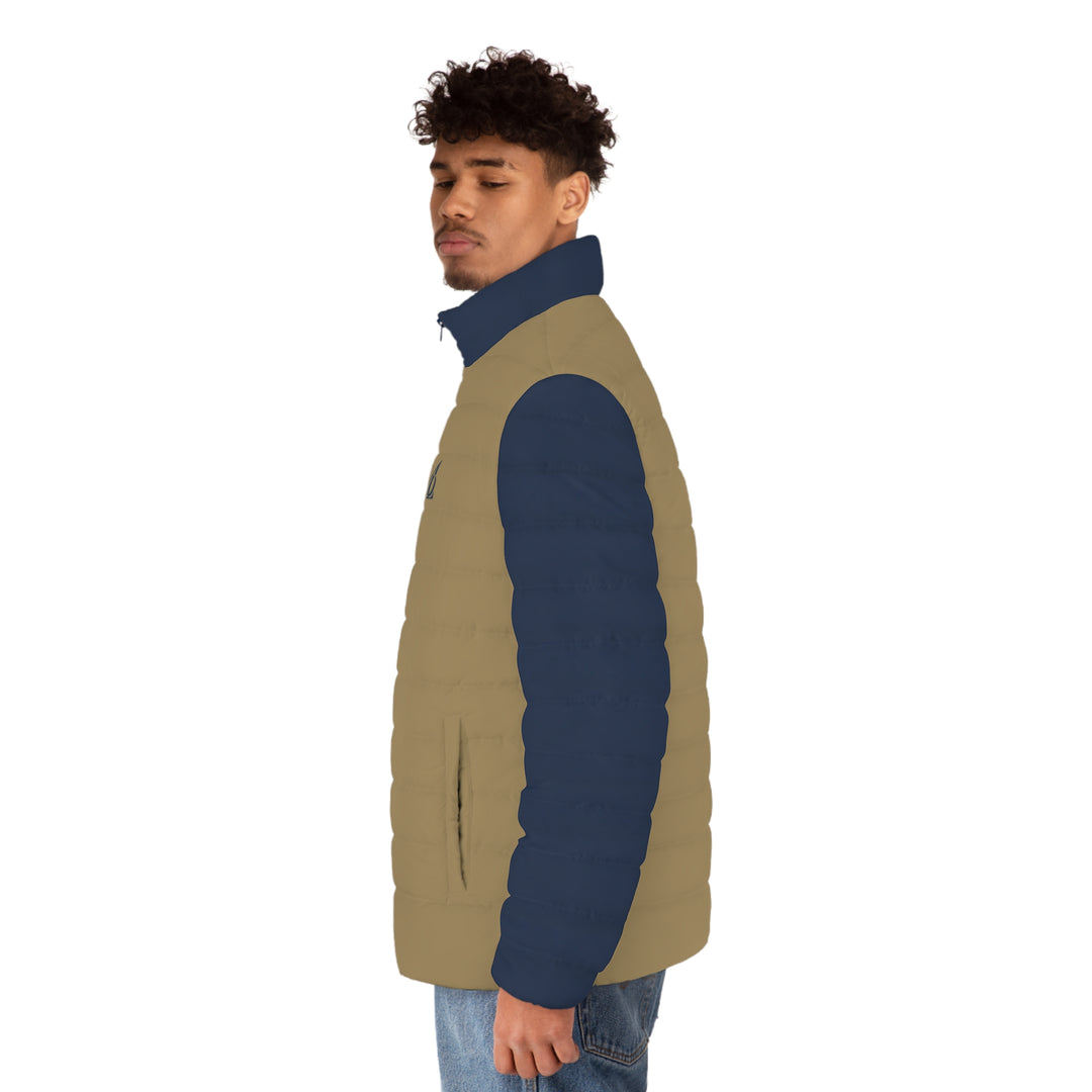 Men's Puffer Jacket Navy & Khaki | Ascenda Classics