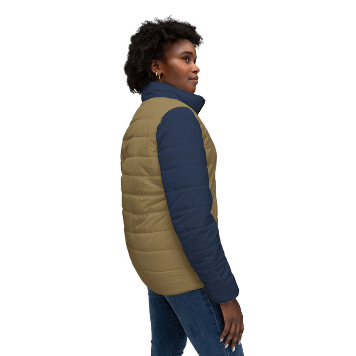 Women’s Puffer Jacket Navy & Khaki | Ascenda Classics