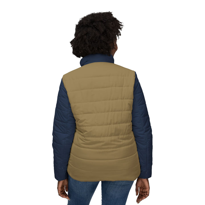 Women’s Puffer Jacket Navy & Khaki | Ascenda Classics