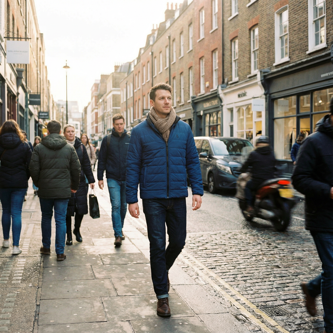 Men's Puffer Jacket tech blue | Ascenda Classics