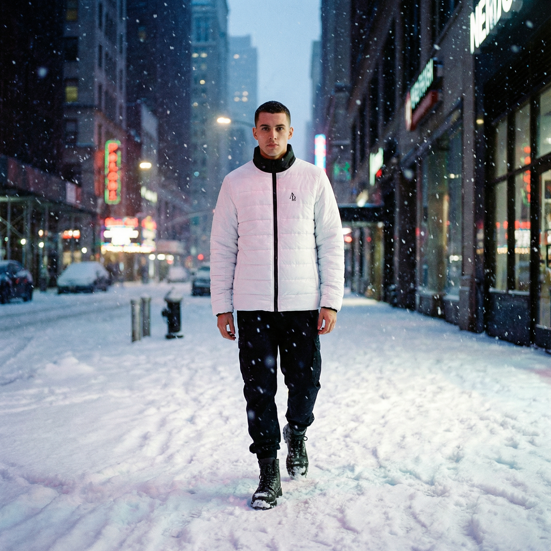 Men's Puffer Jacket white | Ascenda Classics